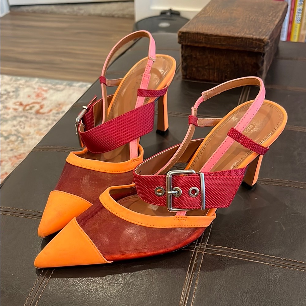 ASOS Red and Orange Heels with Suede Finish